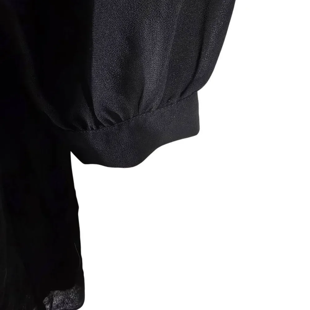Michael Michael Kors Black Long Sleeve Dress Sheer Overlay Size 2